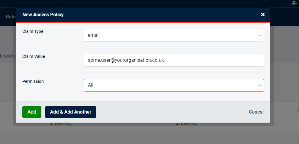 External User Policies